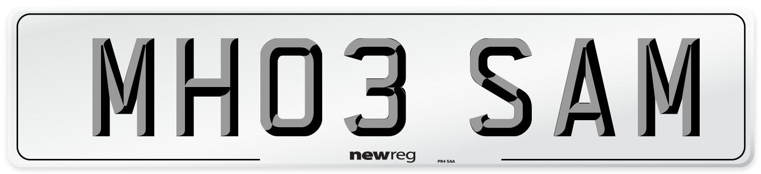 MH03 SAM Number Plate from New Reg